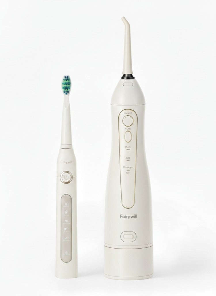 Fairywill Ultimate Clean Bundle Oral Care Combo | Electric Toothbrush & Cordless Water Flosser Set | 300ML Rechargeable Oral Irrigator with 3 Cleaning Modes, LED Indicators, Low Noise & Waterproof Design - Image 1
