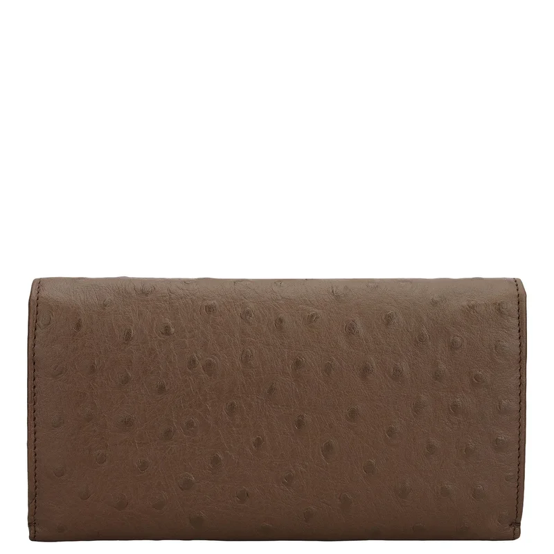 Da Milano Walnut Classic Flap Over Continental Wallet for Women | Best Price UAE