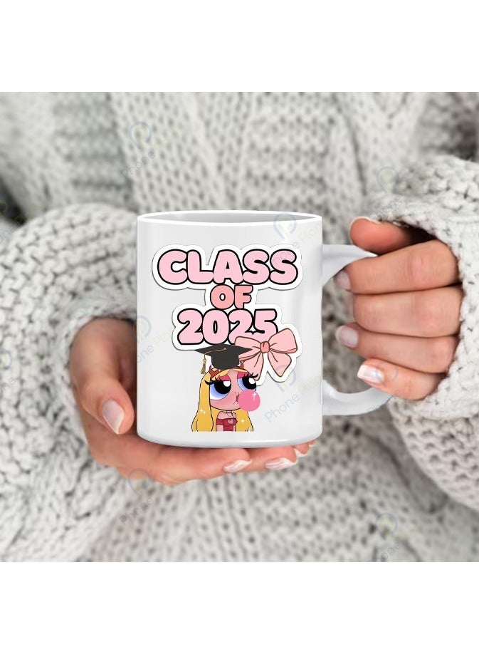 Phone Planet Graduation print mug 2025 mug for tea and coffee with a comfortable multicolored handle