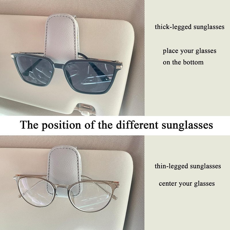 KeepCart Car Accessories Goggles Holders for Car, Sun Visor Magnetic Leather Eyeglass Hanger Clip for Car (Grey) - Image 5