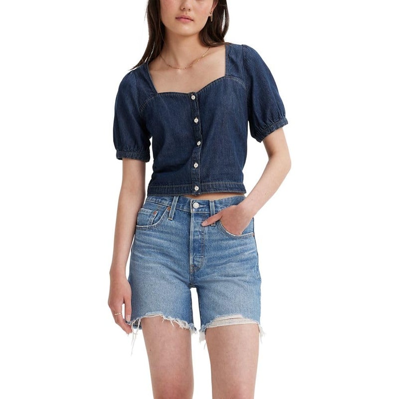Levi's Women's Simone Short Sleeve Blouse, Smokin' Hot, Medium - Image 1