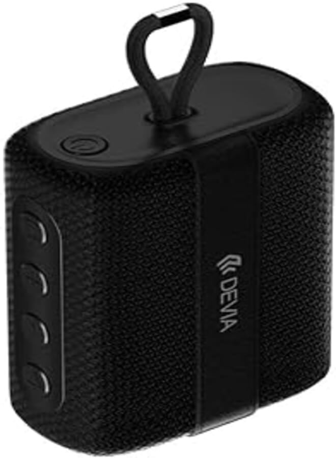 مكبر صوت Devia EM052 Kintone Series Lanyard بقوة 5 وات وبلوتوث وبطاقة TF وبطارية 400 مللي أمبير في الساعة - أسود