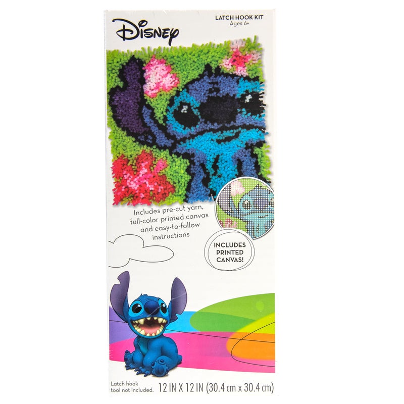 Dimensions 7275542 Disneys Lilo and Stitch Latch Hook Kit for Beginners Finished 12 x 12 Multicolor