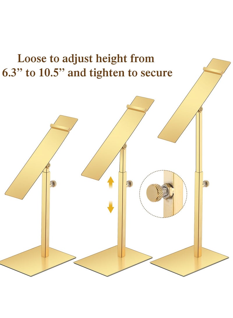 SOLARAE Shoe Display Stand Gold High Heel Shoe Rack Stainless Steel Shoe Stand Shoe Riser High Heel Display Rack Holder for Shoe Store Home Shopping Malls (2 Pack) - Image 3