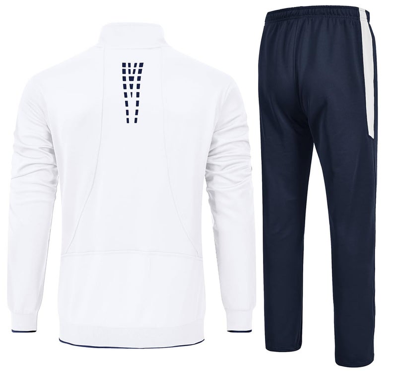 YSENTO Men's Tracksuits Outfits Set 2 Piece Jogging Suits Warm Up Sweatsuits Sweat Track Suits Sets White 3XL - Image 2