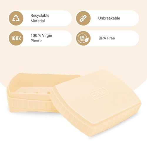 FLAIR Estella Soap Case with Drainage | Reusable & Durable Soap Box | Modern Bathroom Soap Holder (1, Beige) - Image 3