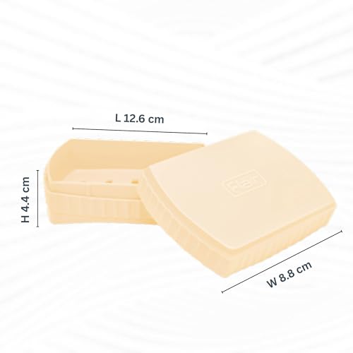 FLAIR Estella Soap Case with Drainage | Reusable & Durable Soap Box | Modern Bathroom Soap Holder (1, Beige) - Image 2
