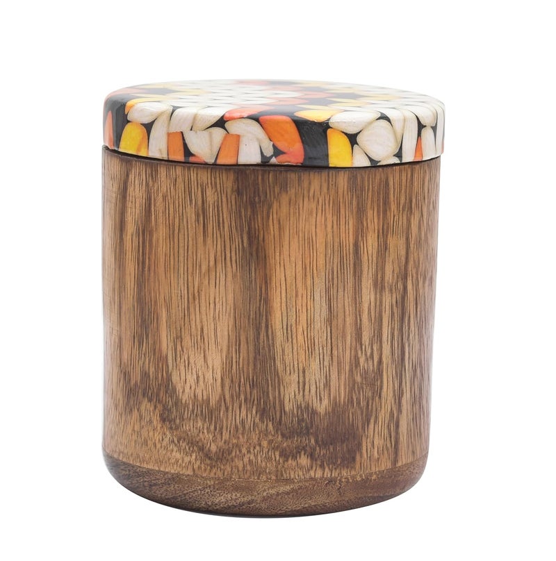 OGGN Mango Wood MultiUtility Storage Jars with Lid Durable Wooden Containers Kitchen Storage Wood Snacks Jar Airtight Wooden Salt Container Tea Coffee Spice Wood Jar for Kitchen Multicolor - Image 5