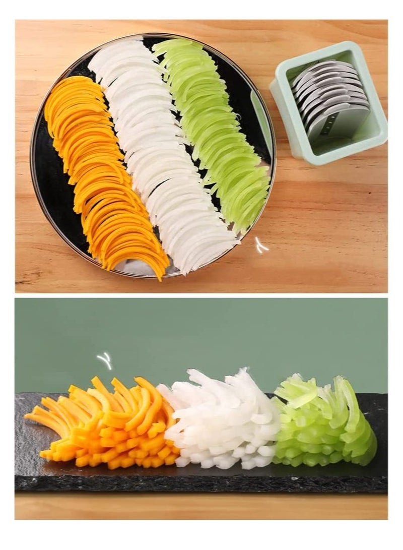 ELTRAZONE Multifunctional Vegetable Cutter Chopper Rotary Cheese Grater 3-in-1 Shredder Slicer Grinder Salad Maker Machine with Stainless Steel Roller Blades for Vegetable Fruit Nut - Image 5