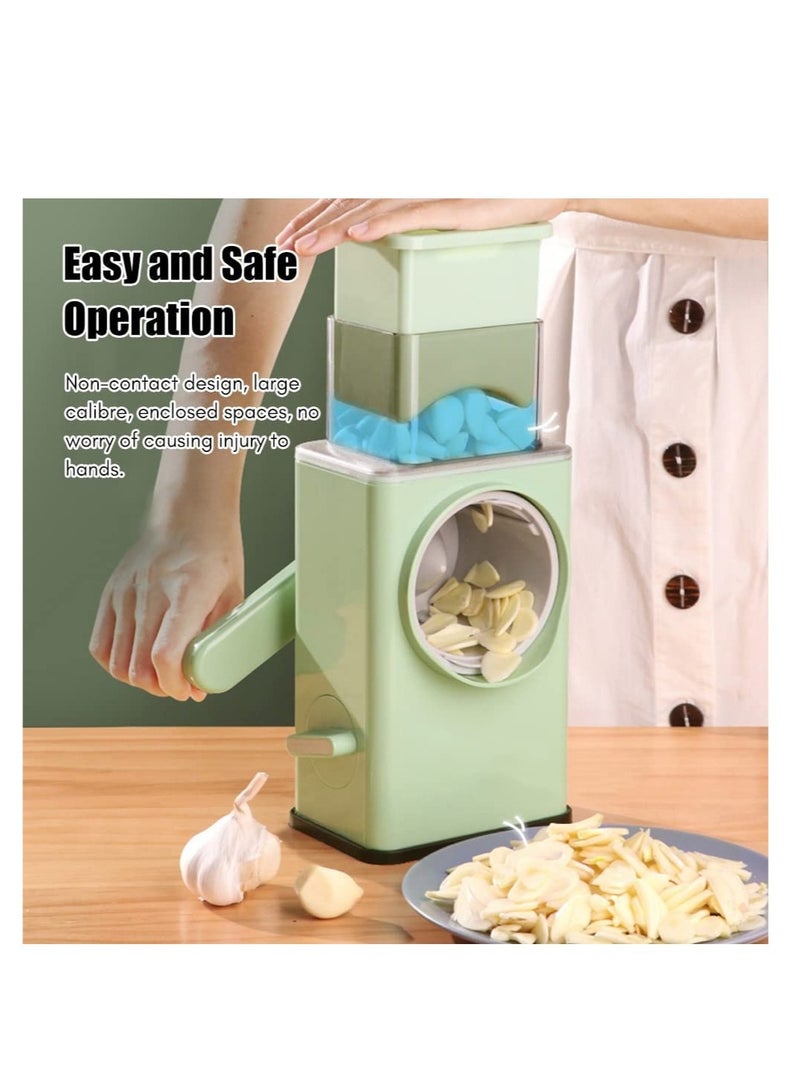 ELTRAZONE Multifunctional Vegetable Cutter Chopper Rotary Cheese Grater 3-in-1 Shredder Slicer Grinder Salad Maker Machine with Stainless Steel Roller Blades for Vegetable Fruit Nut - Image 4