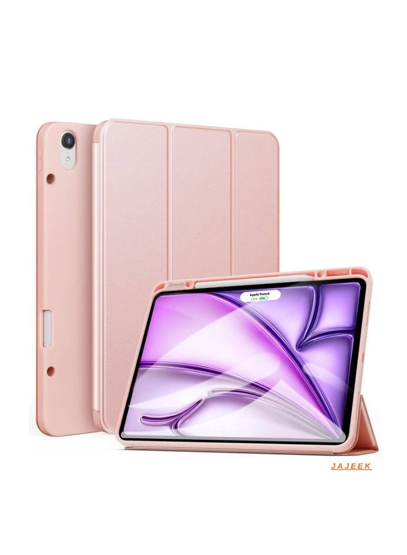 JAJEEK : iPad Air 13 Inch M2 2024 Case – Smart Case with Pencil Holder, Supports Pencil Pro & Pencil (USB-C), Touch ID & Auto Wake/Sleep, Rose Pink - Image 1