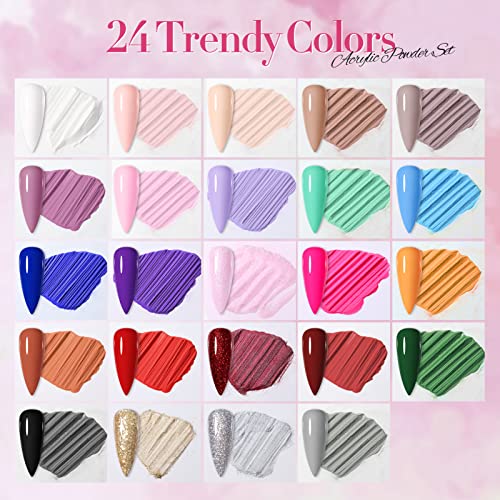 BORN PRETTY Acrylic Powder Set-24 Colors Acrylic Nail Powder Set Fall Winter Colors Pigmented Powders for Nail Extension Gift Home DIY & Salon No Lamp Needed - Image 2