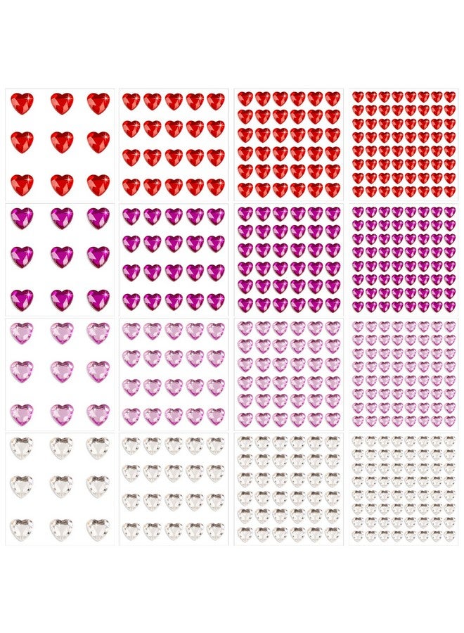 SourceTon S Heart Rhinestone Sticker, Sourceton Self Adhesive Heart Crystal Stickers Rhinestone Stickers, Heart Rhinestones For Diy Craft And Art Project - Image 1