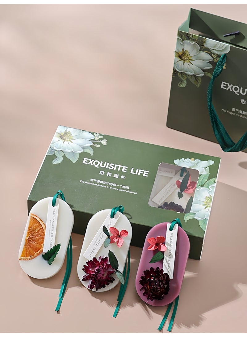 Soy Wax Scented Gift Set for Home & Wardrobe, Orange Slice-Orange, Chrysanthemum-Fresh Spring, Chrysanthemum Pink-Amber Oud, Flameless Aromatherapy, Odor Eliminator, Holiday & Gift Box - Image 4