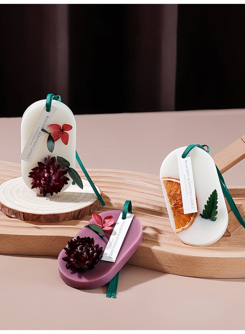 Soy Wax Scented Gift Set for Home & Wardrobe, Orange Slice-Orange, Chrysanthemum-Fresh Spring, Chrysanthemum Pink-Amber Oud, Flameless Aromatherapy, Odor Eliminator, Holiday & Gift Box - Image 3