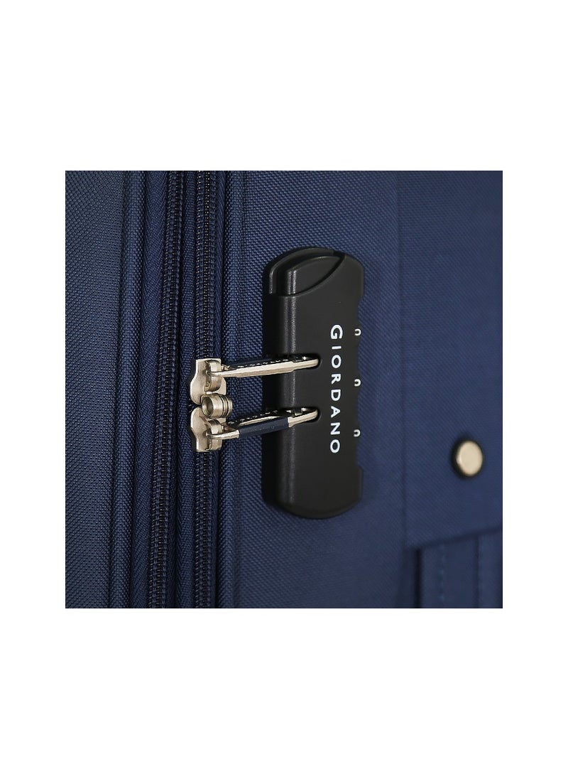 GIORDANO - Giordano Softside Luggage Trolley Bag 3 PCS Set ,Blue (S-20,M-24,L-28 inch) - Image 1
