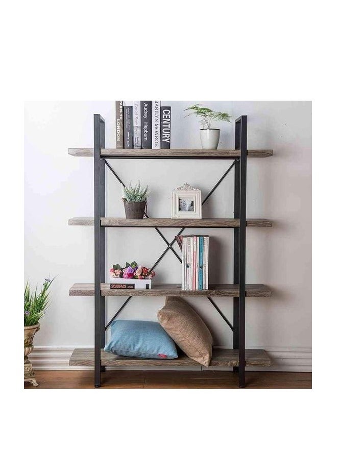 Generic - 4-Tier Bookshelf, Rustic Bookcase and Book shelves, Industrial Bookcase Shelf - Image 1