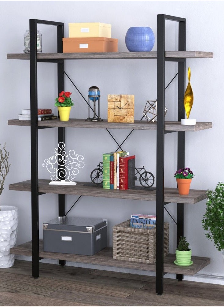 Generic - 4-Tier Bookshelf, Rustic Bookcase and Book shelves, Industrial Bookcase Shelf - Image 1
