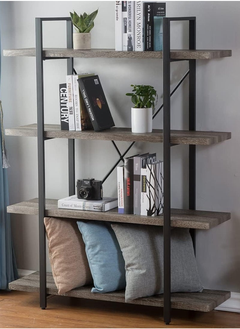 Generic - 4-Tier Bookshelf, Rustic Bookcase and Book shelves, Industrial Bookcase Shelf - Image 1