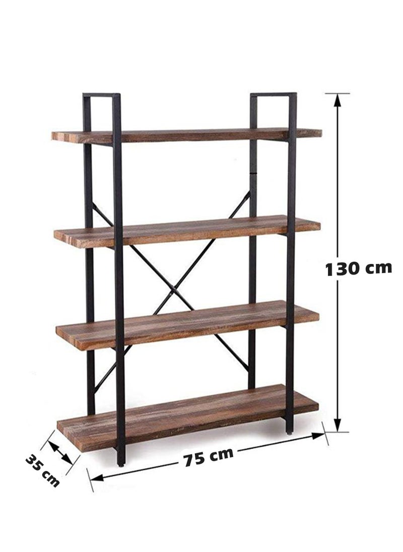 Generic - 4-Tier Bookshelf, Rustic Bookcase and Book shelves, Industrial Bookcase Shelf - Image 1