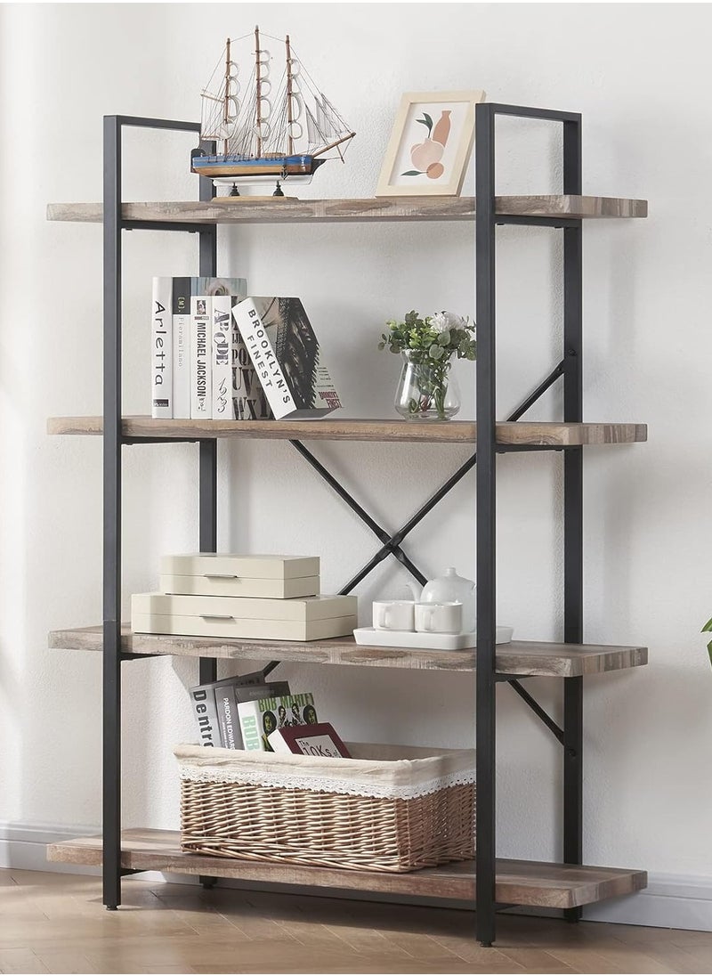 Generic - 4-Tier Bookshelf, Rustic Bookcase and Book shelves, Industrial Bookcase Shelf - Image 1