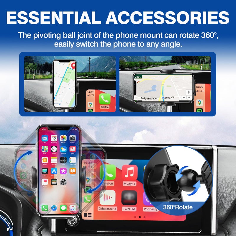 Autorder Car Phone Holder for 2019-2025 Toyota RAV4 Accessories Phone Mount 7/8-Inch Screen Cell Car Automobile Cradles Hands-Free 360 Degree Rotation - Image 4