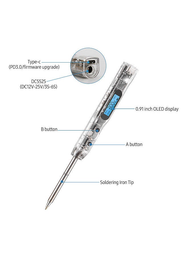 Generic - SI012 Intelligent OLED Electric Soldering Iron Sensitivity Adjustable Built-in Buzzer Suitable for T12 - Image 1