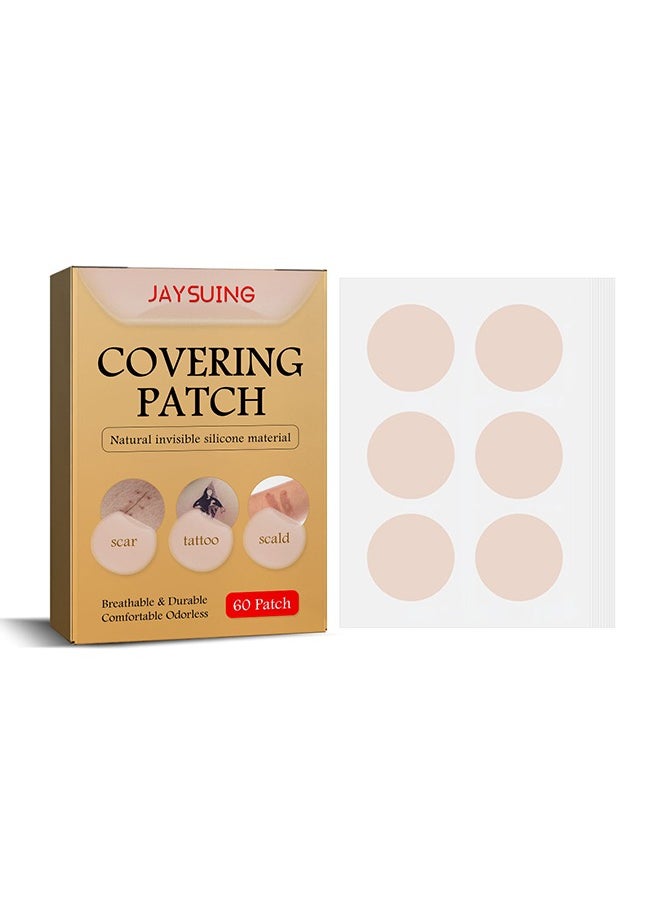 Jaysuing - 60PCS Tattoo Cover Up,Scar Cover Stickers Tape,Waterproof Ultra Thin Patch Pads Concealer Body Leg Bruise Stretch Scar Dark Spots Vitiligo Skin Makeup,Long Lasting Invisible Tattoo Flaw Conceal Patch - Image 1