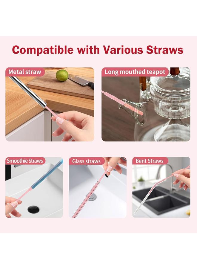 كوفوز فرشاة تنظيف القصب، منظف قصب السيليكون، فرشاة سيليكون قابلة للثني وإعادة الاستخدام لتنظيف قصب الزجاج، قصب السموذي، قصب الشرب الفولاذي المقاوم للصدأ، فتحة إبريق الشاي، زجاجات الزجاج - Image 5