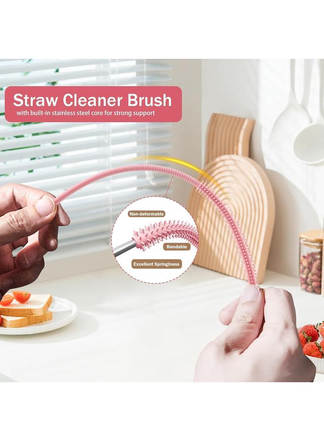 كوفوز فرشاة تنظيف القصب، منظف قصب السيليكون، فرشاة سيليكون قابلة للثني وإعادة الاستخدام لتنظيف قصب الزجاج، قصب السموذي، قصب الشرب الفولاذي المقاوم للصدأ، فتحة إبريق الشاي، زجاجات الزجاج - Image 3