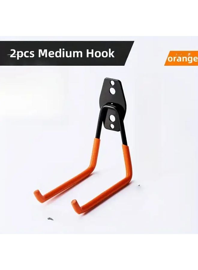 2pcs Orange Heavy Duty Metal Hooks For Hanging Large Clothing High Load Bearing - Image 1