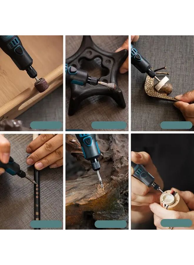 Blue 15PCS USB Powered 3 in 1 Multi Function Grinding Polishing Machine Kit with Dust Collection - Image 4