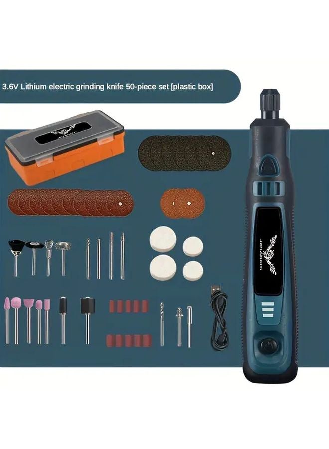 Blue 15PCS USB Powered 3 in 1 Multi Function Grinding Polishing Machine Kit with Dust Collection - Image 2