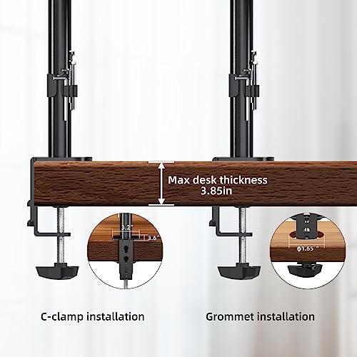 PHOLITEN Monitor Mount for Most 13-32" Computer Screens up to 20lbs,Adjustable Single Desk Monitor Stand with Tilt Swivel Rotation, VESA 75x75mm/100x100mm - Image 4