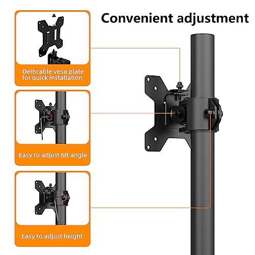 PHOLITEN Monitor Mount for Most 13-32" Computer Screens up to 20lbs,Adjustable Single Desk Monitor Stand with Tilt Swivel Rotation, VESA 75x75mm/100x100mm - Image 5
