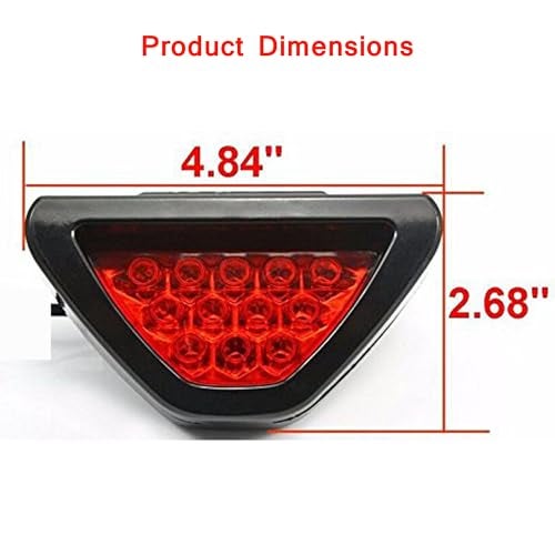 Ramanta EASY1753RBL Rear Brake Light Flashing 12 LED Brake Flassing/Strobe Trangle Back/Tail Light Inbuild Flasher Compatible Only with Car/Motorbike Bike (Red, 12V DC, 1 PC) - Image 3