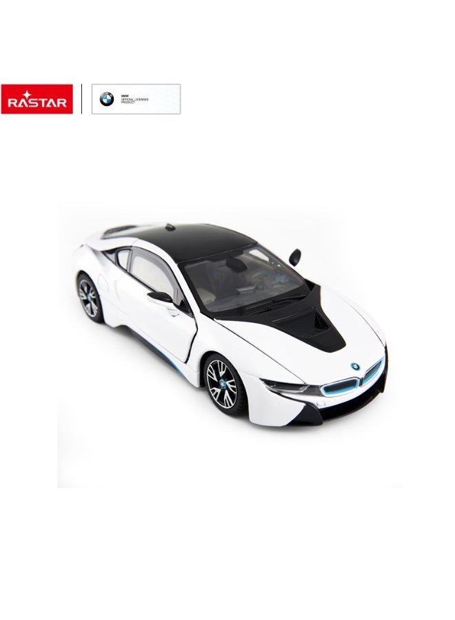 RASTAR BMW i8 Die-Cast Model Car 1:43 Scale White with Black Roof - Collectible Toy Vehicle - Image 1