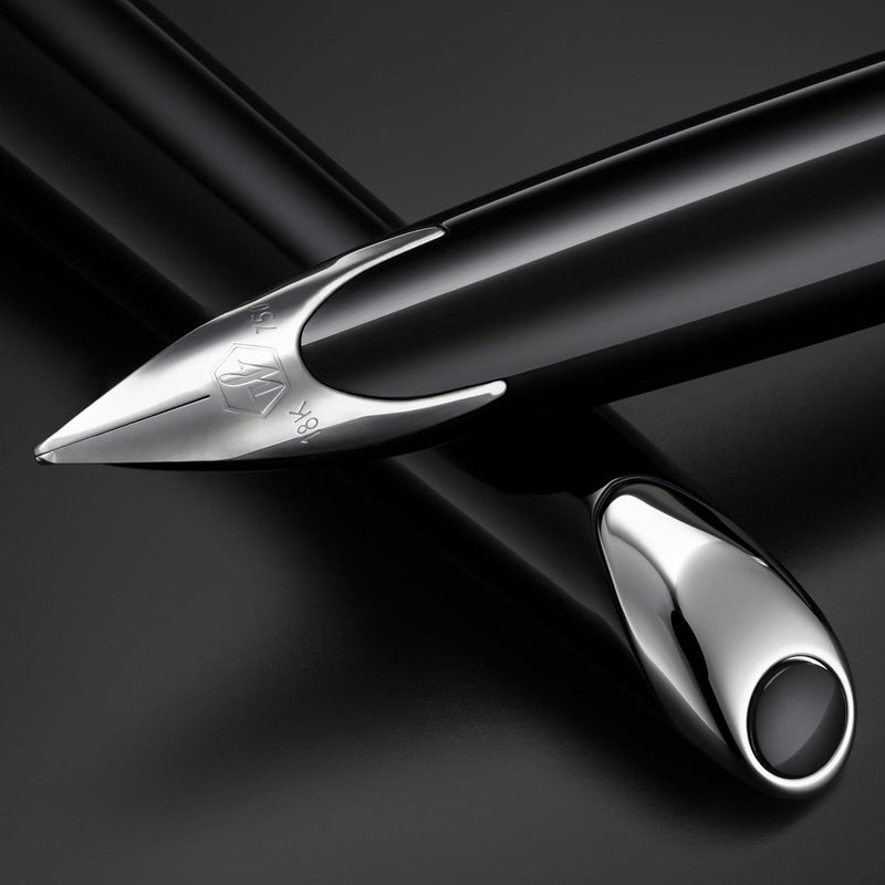 Waterman Parker Duofold Centennial Fountain Pen - Classic Black with Gold Trim and Medium Solid Gold Nib in Premium Gift Box - Image 5