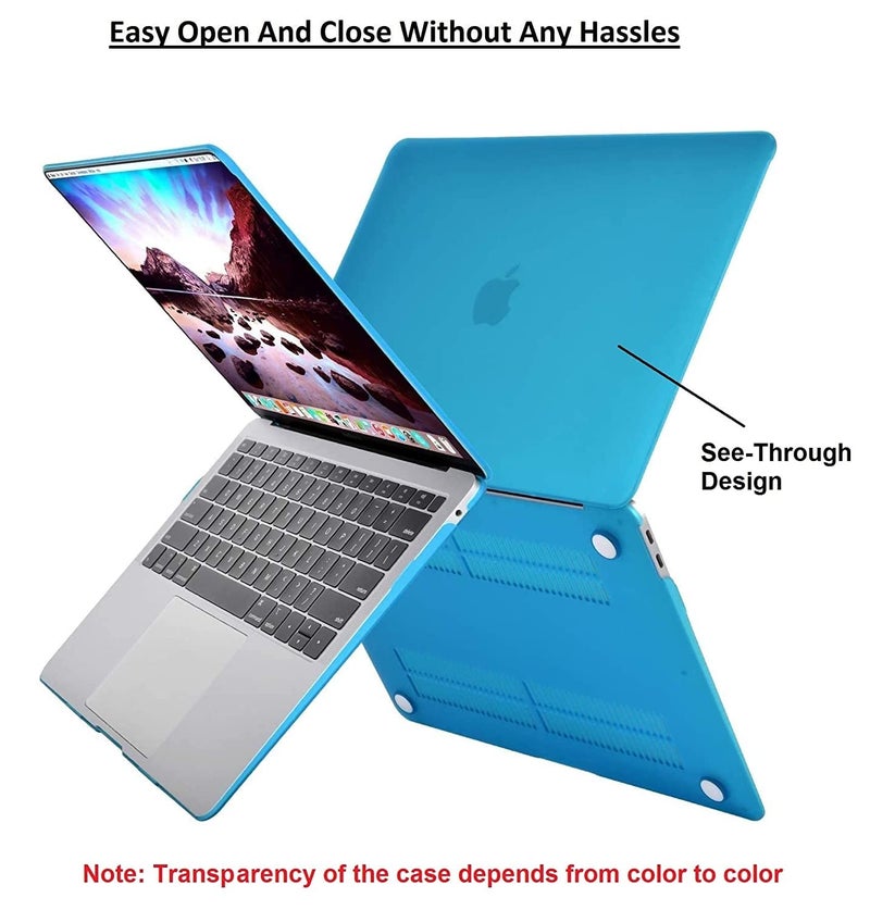 Midkart Matte Hard Shell Plastic Case Cover Compatible with MacBook Air 13 Inch with Touch ID (Model M1 A2337 / A1932 / A2179, Release 2021-2018) with Key Guard & Dust Plugs, Light Blue - Image 3