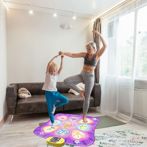 SUNLIN Dance Mat Toys for Girls Ages 3-10 | Dance Pad with LED Lights, Adjustable Volume, 9 Built-in Music, 7 Game Modes, 5 Challenge Levels | Christmas Birthday Gifts for 3 4 5 6 7 8+ Years Old Girl - Image 5