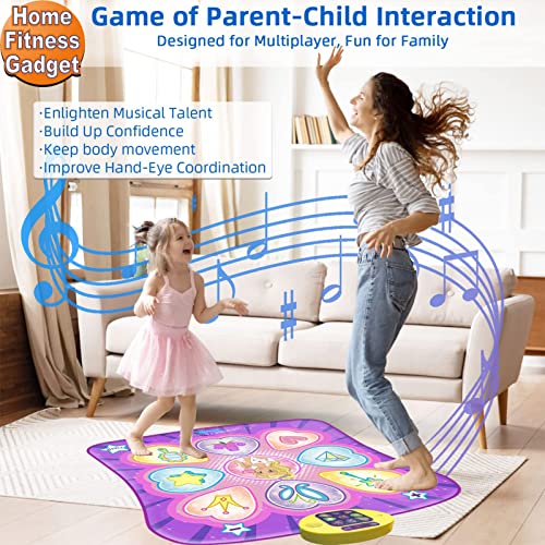 SUNLIN Dance Mat Toys for Girls Ages 3-10 | Dance Pad with LED Lights, Adjustable Volume, 9 Built-in Music, 7 Game Modes, 5 Challenge Levels | Christmas Birthday Gifts for 3 4 5 6 7 8+ Years Old Girl - Image 4