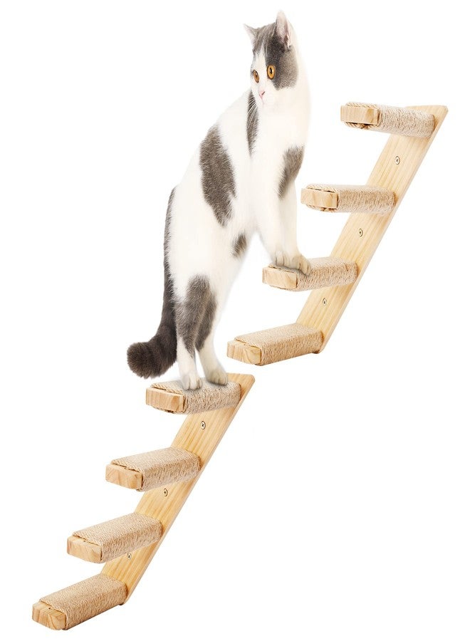 PELUOMOZ Cat Wall Climbing Shelf, 2 pcs Cat Wall Climber, 4 Step Climbing Stairs, Wall-Mounted Ladder with Sisal Scratching Rope, Perfect Wall Furniture for Perching (CatStairs2P4Steps) - Image 1