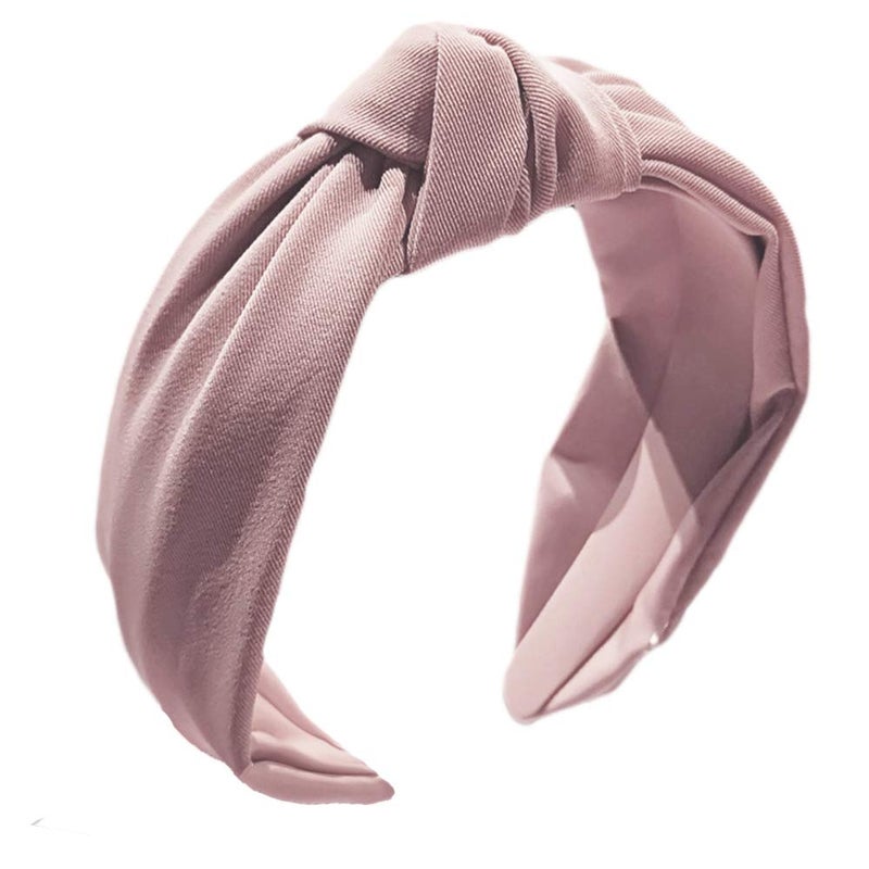 Etercycle Headband for Women Knotted Wide Headband Yoga Hair Band Fashion Elastic Hair Accessories for Women Pink