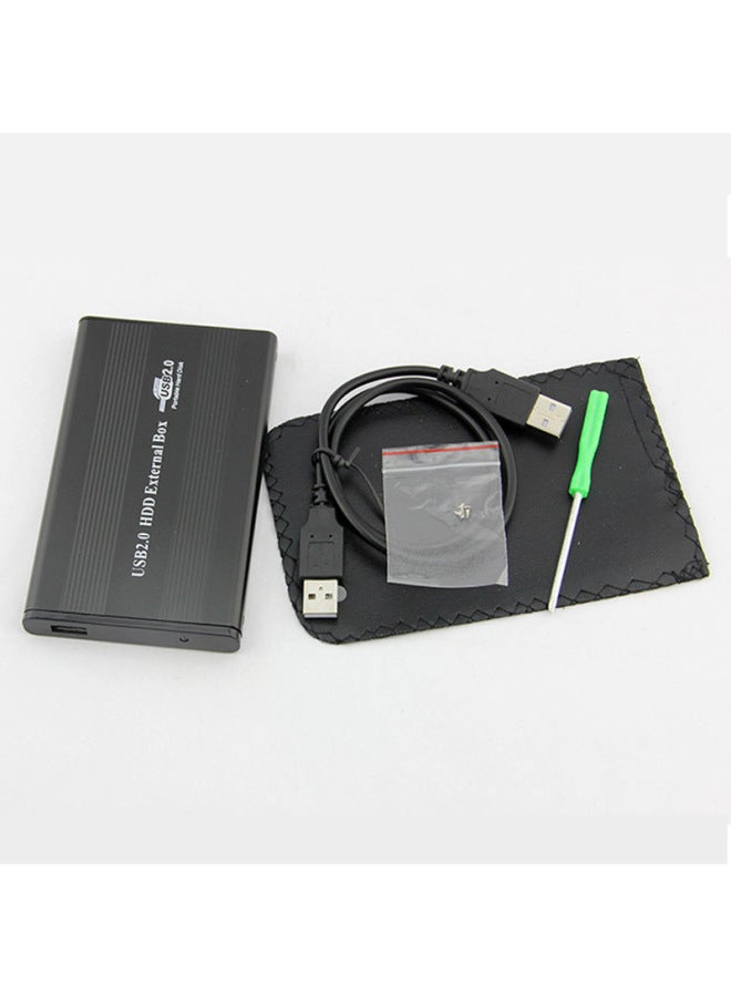 Spot 2.5 Inch IDE Parallel Port External Hard Disk Box USB2.0 IDE Interface Metal Mobile Hard Disk Box-Color:Blue