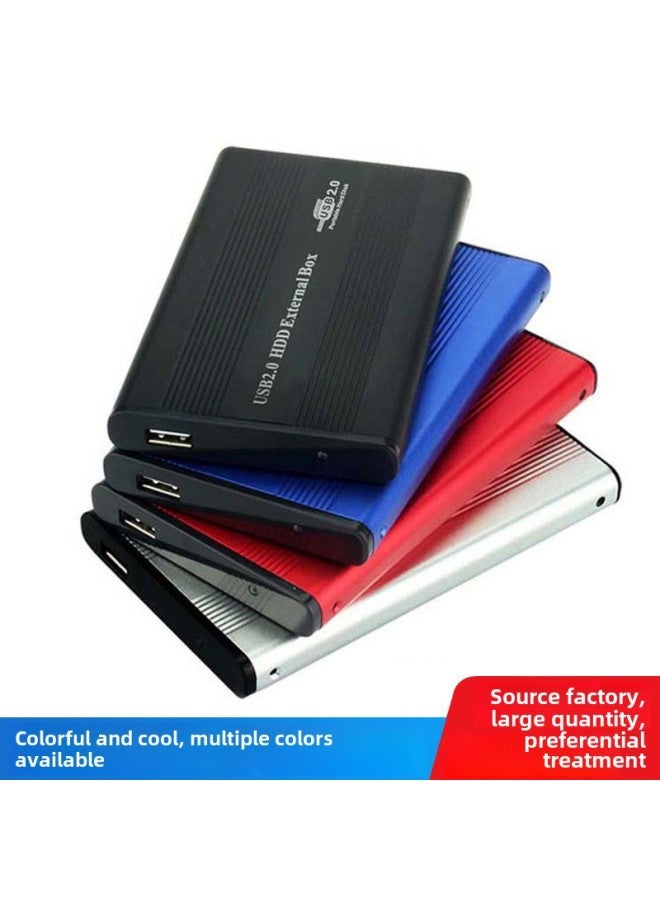 Spot 2.5 Inch IDE Parallel Port External Hard Disk Box USB2.0 IDE Interface Metal Mobile Hard Disk Box-Color:Blue