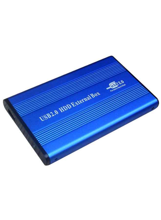 Spot 2.5 Inch IDE Parallel Port External Hard Disk Box USB2.0 IDE Interface Metal Mobile Hard Disk Box-Color:Blue
