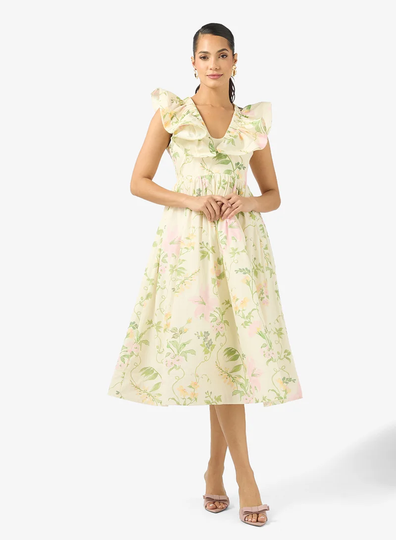 Frill Detailed Tiered Maxi Dress
