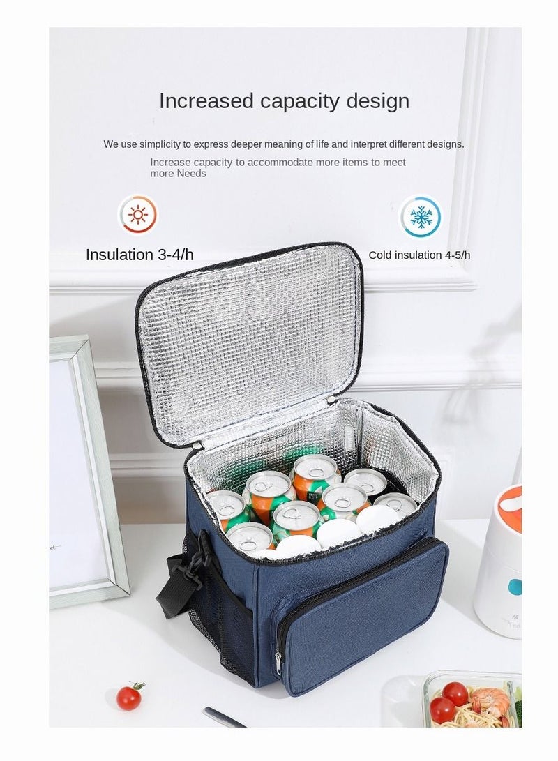 Insulated Lunch Bag - Large Capacity - Leakproof Cooler Bag with Adjustable Shoulder Strap - Reusable Lunch Box for Student, Men, Women, Outdoor, Office, Picnic