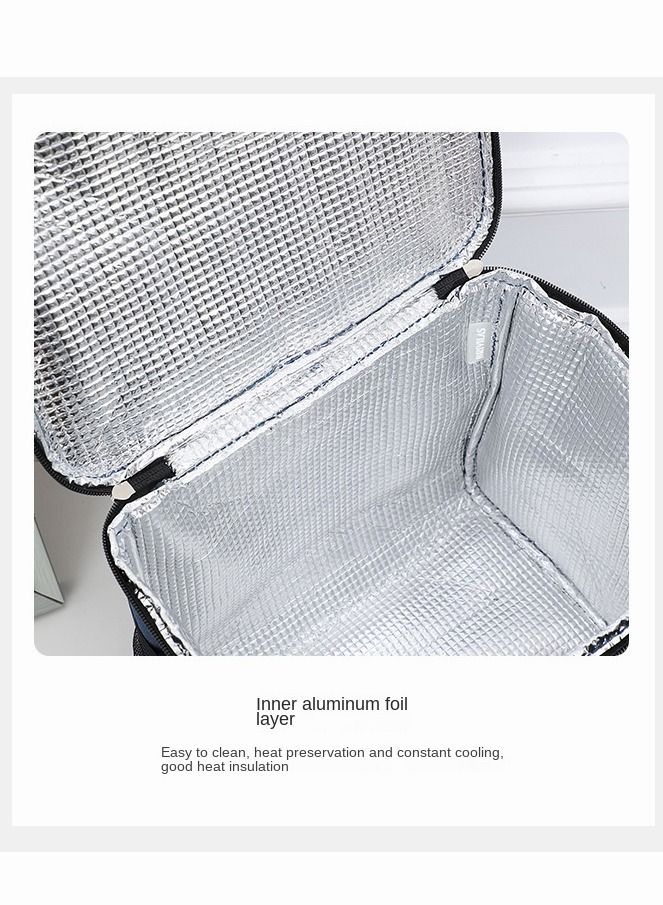 Insulated Lunch Bag - Large Capacity - Leakproof Cooler Bag with Adjustable Shoulder Strap - Reusable Lunch Box for Student, Men, Women, Outdoor, Office, Picnic