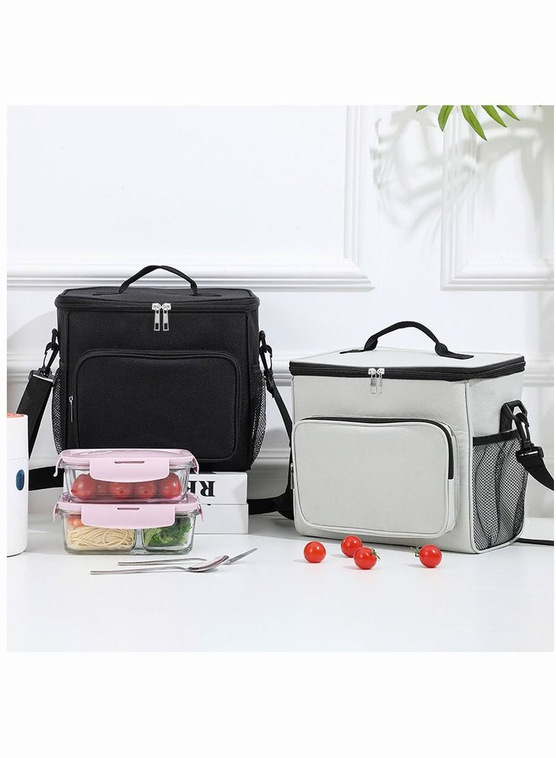 Insulated Lunch Bag - Large Capacity - Leakproof Cooler Bag with Adjustable Shoulder Strap - Reusable Lunch Box for Student, Men, Women, Outdoor, Office, Picnic